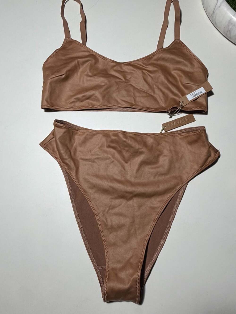 SKIMS 2P Set Wet Jersey Scoop L| High-Waisted Bottom |Size M